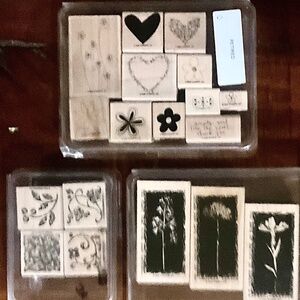 18 Rubber Mounted Wood Stamps -  3 Stampin Up Vintage sets
